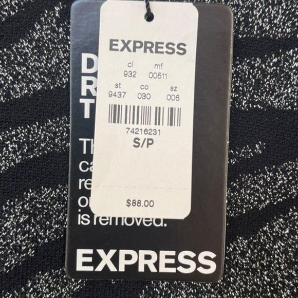 NWT Express Bodycon animal print w/sparkle Dress‎ - Picture 4 of 11